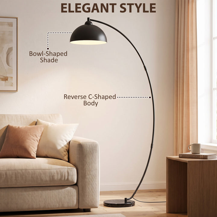 C-Shaped Floor Lamp, Modern Standing Lamp with Bowl-Shaped Reflective - view 4