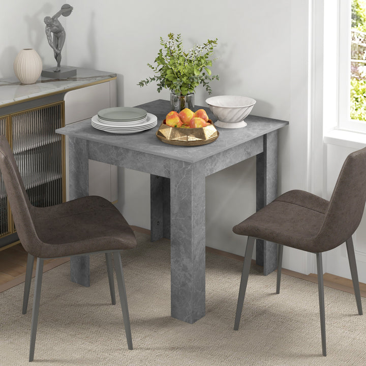 HOMCOM Square Dining Table, Modern Dining Room Table with Faux Cement Effect, Space Saving Small Dining Table for 2, Cement Grey | Aosom UK