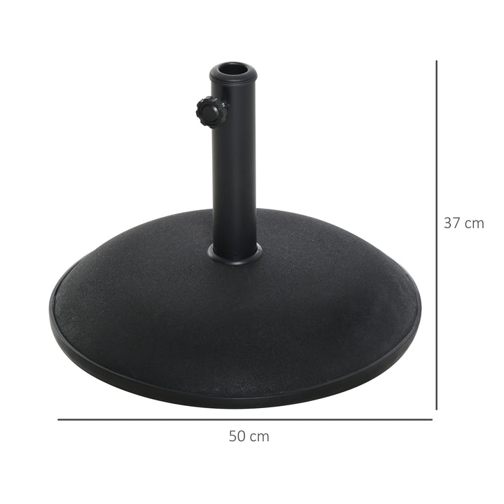 Outsunny 25kgs Round Umbrella Base Concrete Parasol Weight Stand Patio Outdoor Black Dia 50cm | Aosom UK