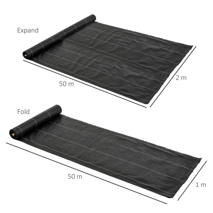 MCL 2m x 50m Weed Control Membrane, Heavy Duty Weed Control Barrier Fabric, 90gsm Ground Cover for Patios, Garden, Flower beds, Landscaping