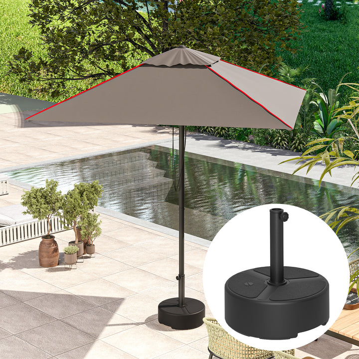 Round Garden Parasol Base, Garden Umbrella Stand Heavy Duty Parasol Base, Filled Up to 20kg with Stand or 18kg with Water for 38, 48 mm Poles, Black