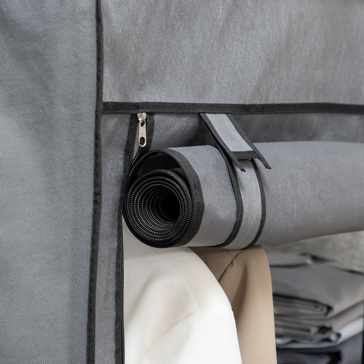 MCL Rail and Six Shelf Fabric Wardrobe - Dark Grey