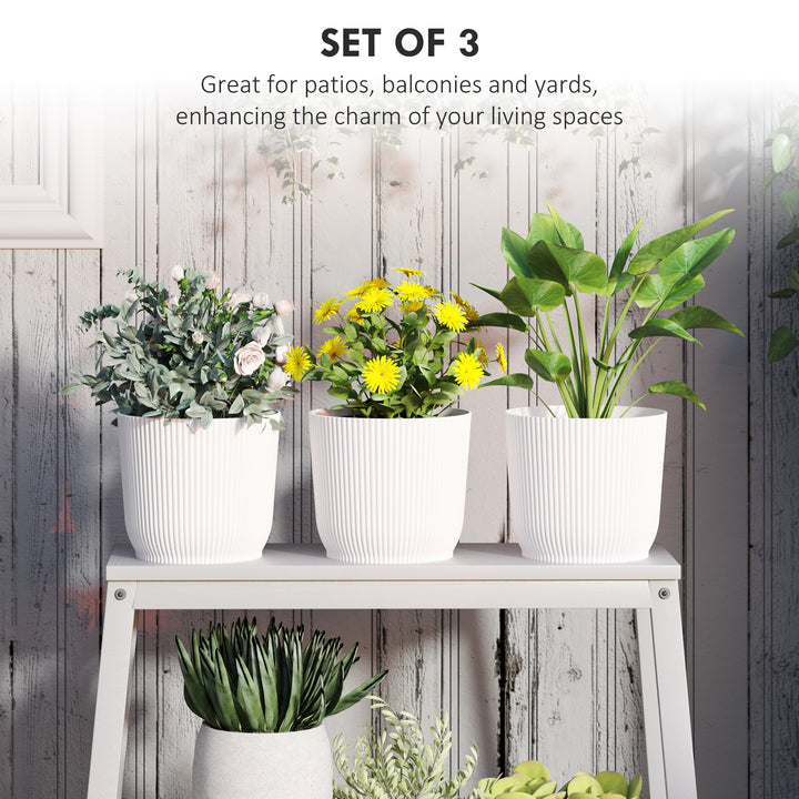 Set of Three Ф22cm Planters - White