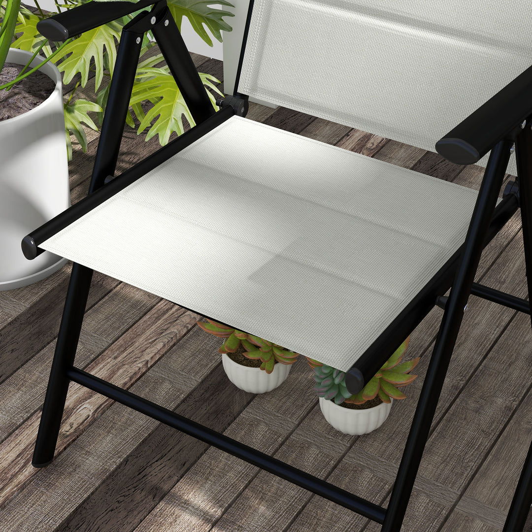 Set of Two Padded Garden Chairs - Light Grey