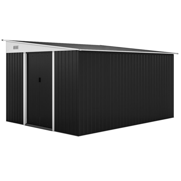 MCL 3.3 x 2.68m Corrugated Metal Shed - Black