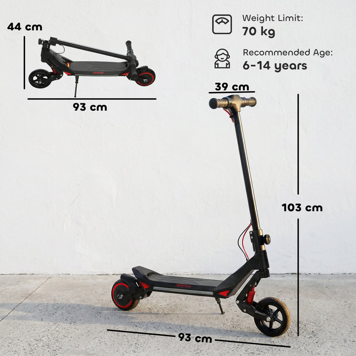 Electric Scooter for Kids, Foldable E Scooter for Age Age 6+ with LED 