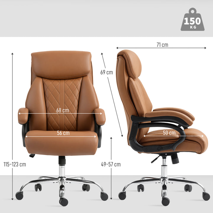 Spring Padded Faux Leather Office Chair - Light Brown