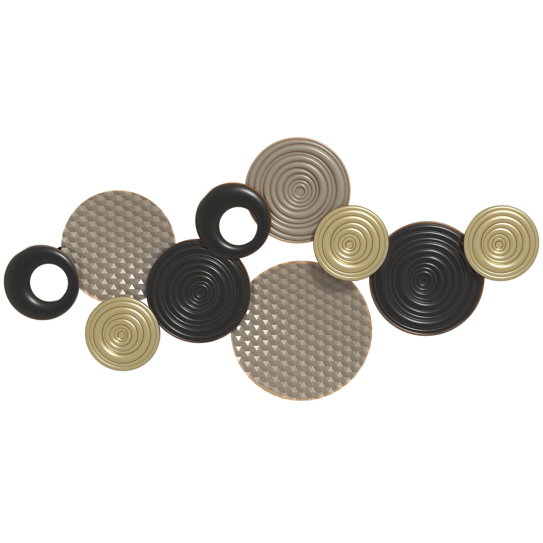Metal Wall Art, Modern Hanging Wall Decor with Multi-Disc Design for Living Room Bedroom Dining Room