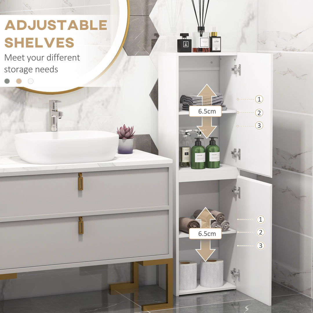 Bathroom Storage Unit, Tall Bathroom Cabinet with 2 Cupboards and - view 6