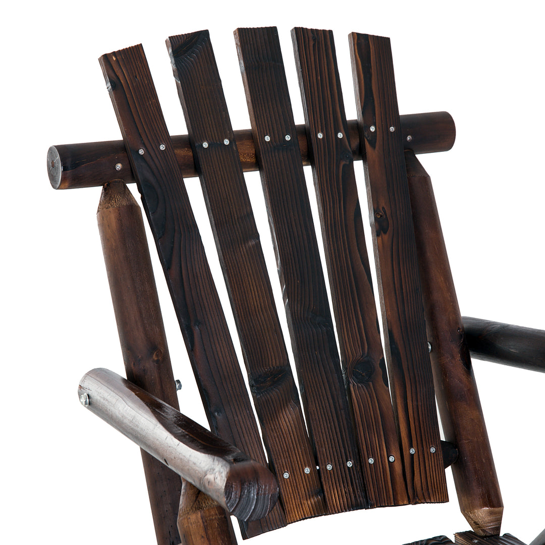 Adirondack Chair Cedar Wood Ergonomic Rocking Chair Porch Rocker Garden Traditional - Burlywood