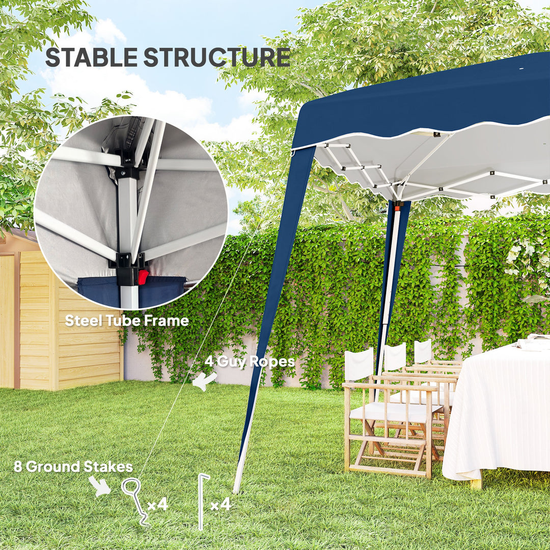 MCL 3 M x 3 M Base/ 2.5 M x 2.5 M Top Pop Up Gazebo, 2 Person Setup Instant with Carry Bag, Height Adjustable Slant Leg Party Tent Instant Event Shelter for Garden, Patio