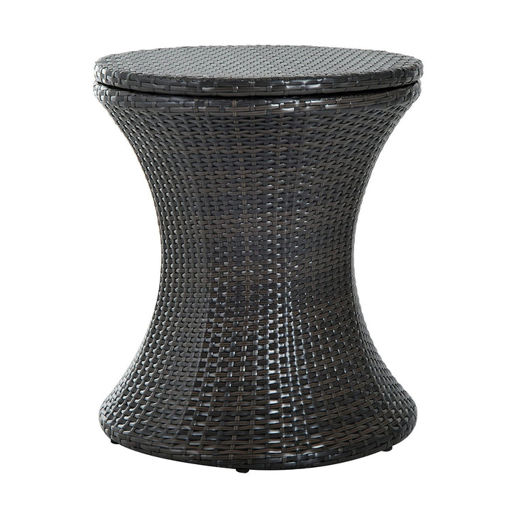 Outsunny Rattan Ice Bucket Table Beer Cooler For Outdoor Patio Party Bar Garden  Brown