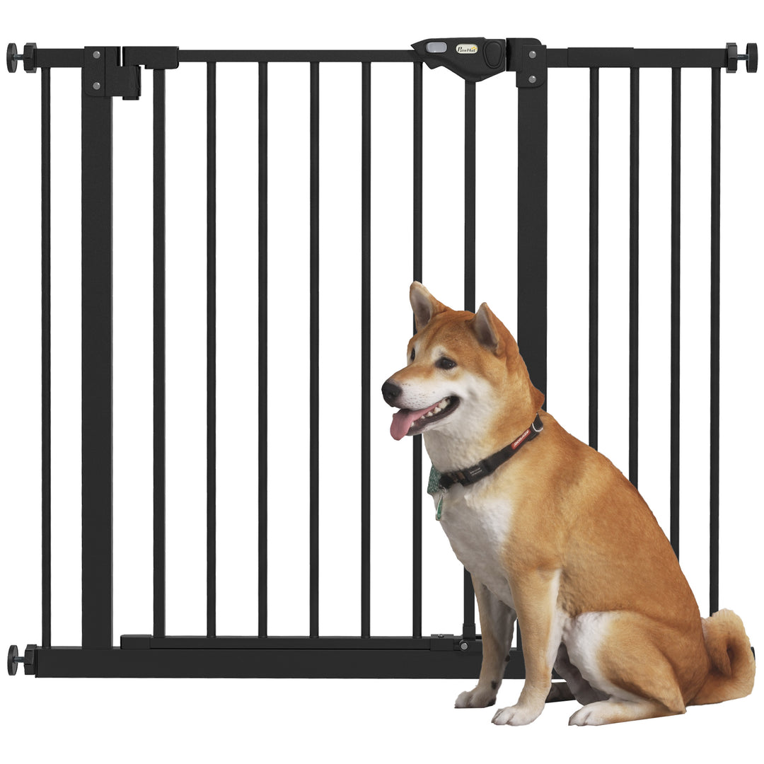 Adjustable Safety Gate w/ One Extensions, Four Adjustable Screws, Black