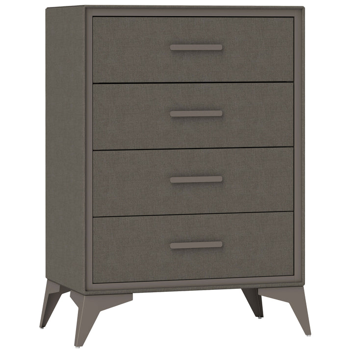 Velvet-Feel Chest of Four Drawers - Brown