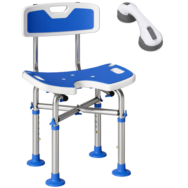 Shower Chair with U-Shaped Cutout, Height Adjustable Bath Bench, Padde