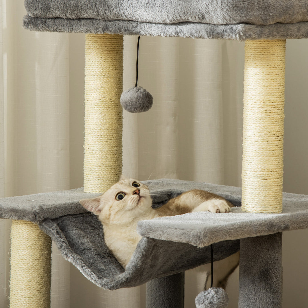 Cat Tree, 90cm Cat Tower with Sisal Scratching Posts, Cat Condo, Hammo