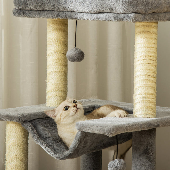 Cat Tree, 90cm Cat Tower with Sisal Scratching Posts, Cat Condo, Hammo