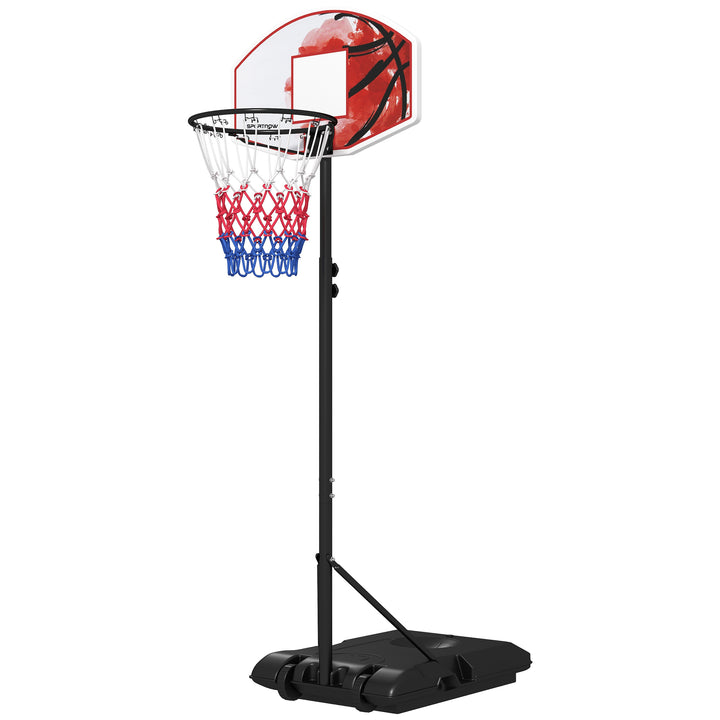 SPORTNOW Adjustable Basketball Stand Net System, with Wheels, Enlarged Base, PE, Backboard, 179-209cm | Aosom UK