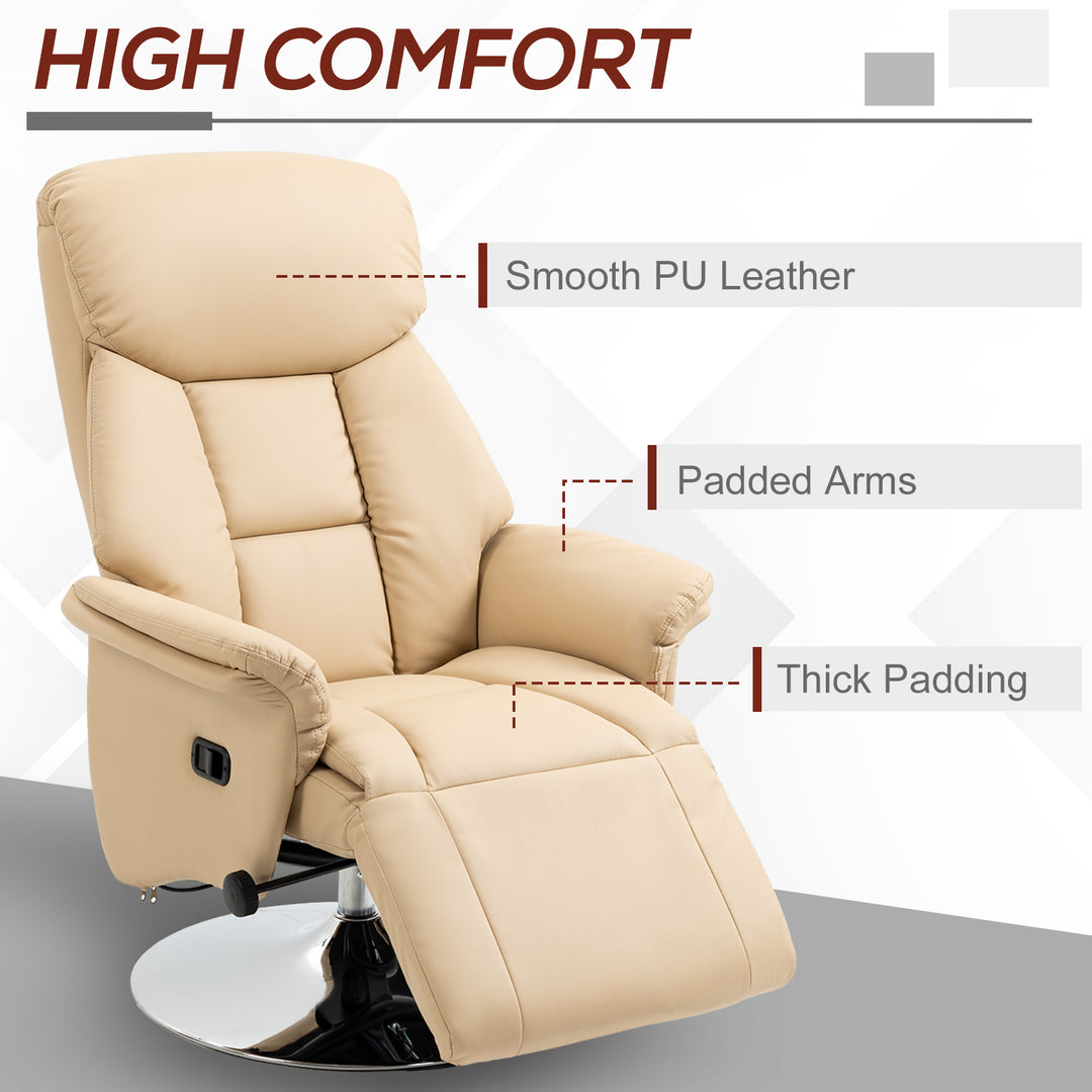 Adjustable Swivel Recliner, Manual Recliner Chair with Footrest, Padde