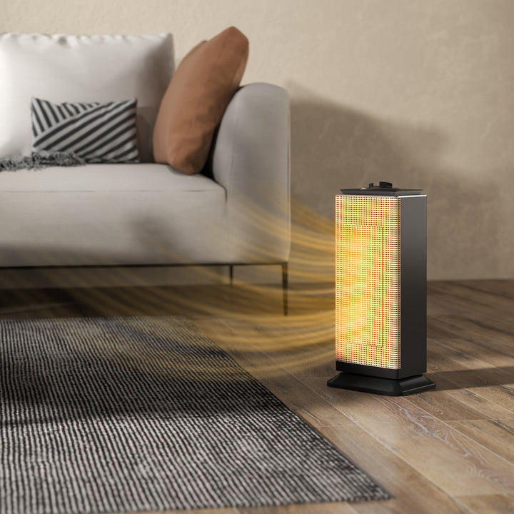 MCL 2000W Ceramic Electric Heater with Fan, Oscillation - Black