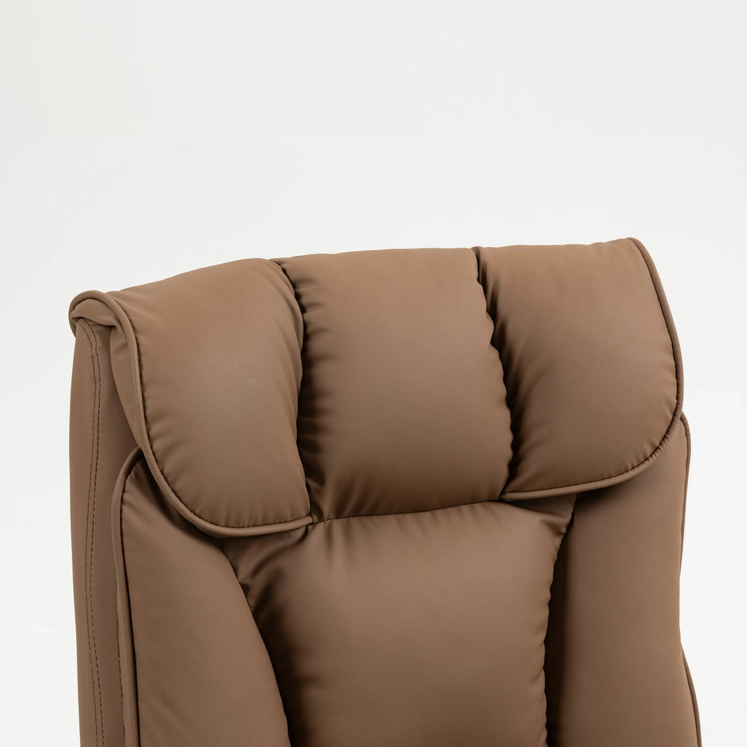 155° Reclining Faux Leather Swivel Office Chair