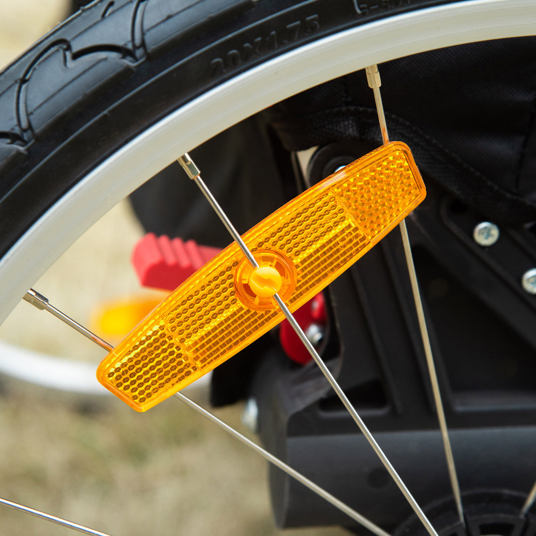 MCL Dog Bike Trailer 2-in-1 Pet Stroller for Large Dogs Cart Foldable Bicycle Carrier Aluminium Frame with Safety Leash Hitch Coupler Reflector Flag Orange