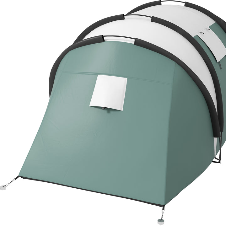 Two-Man Tent, with Bedrooms, Living Room and Canopy - Dark Green