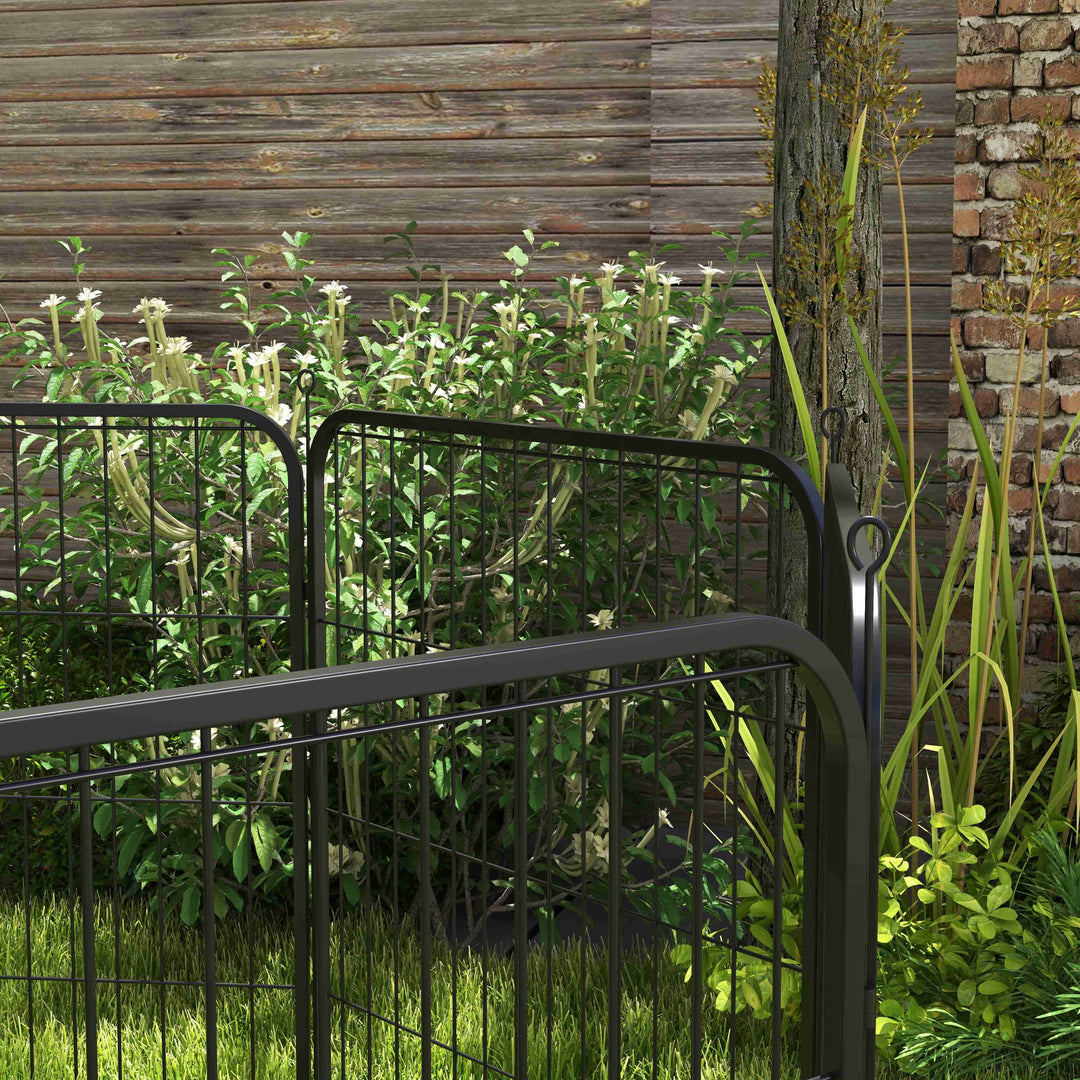 MCL 8 Panels Heavy Duty Puppy Playpen, for Small and Medium Dogs, Indoor and Outdoor Use - Black