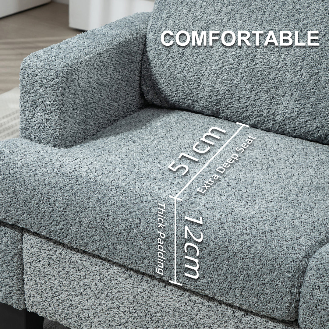 Two-Seater Chenille Sofa - Light Grey