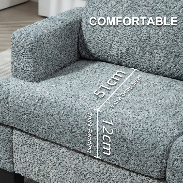 Two-Seater Chenille Sofa - Light Grey