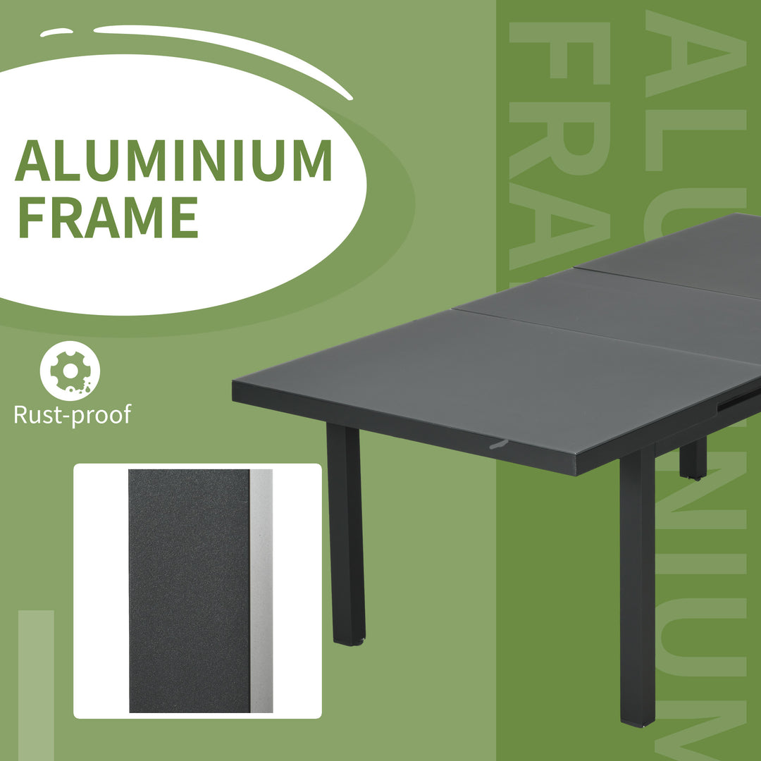 Outsunny Aluminium Garden Table for 6