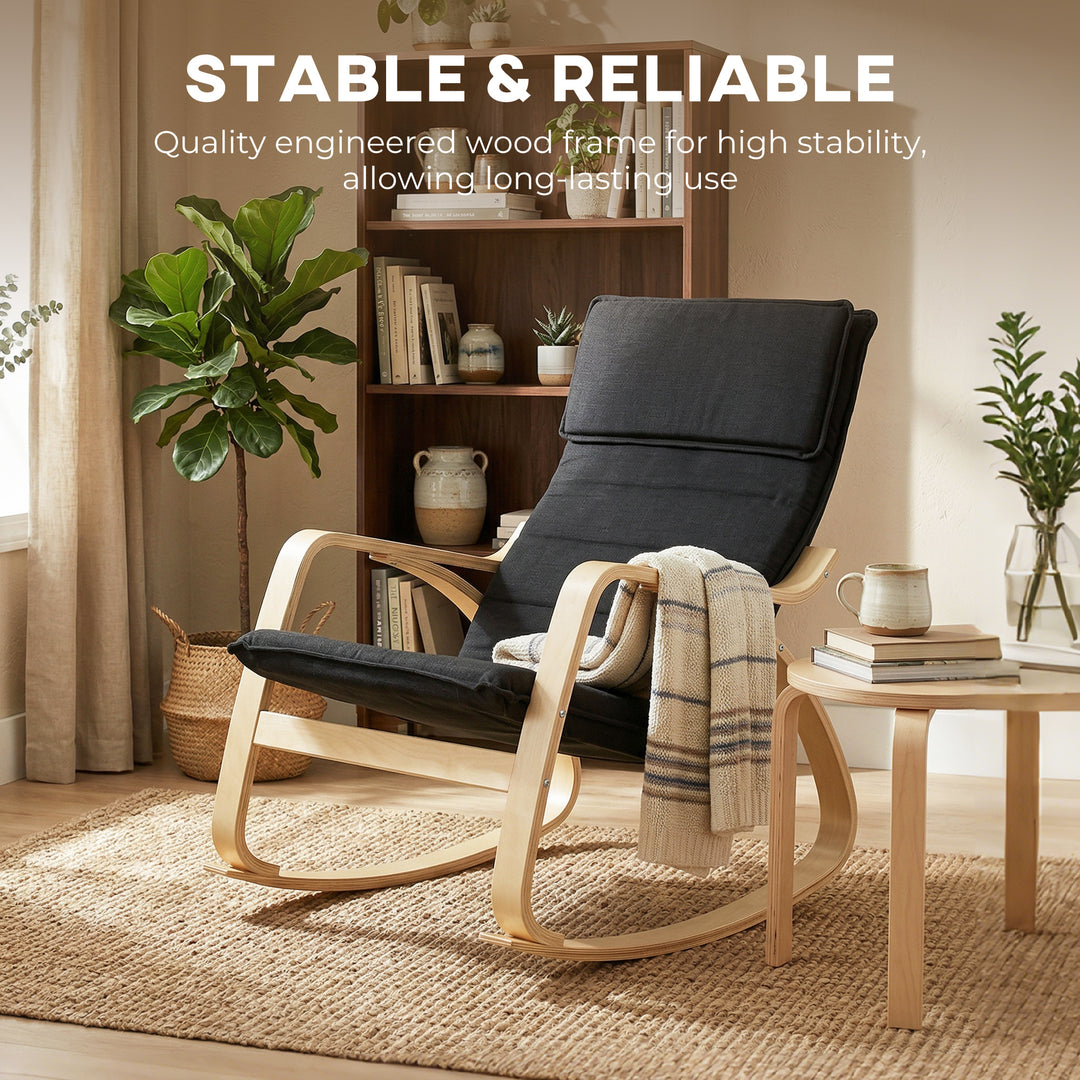 Lounge Chair, Comfortable Relax Rocking Chair with Headrest, 67W x 92D