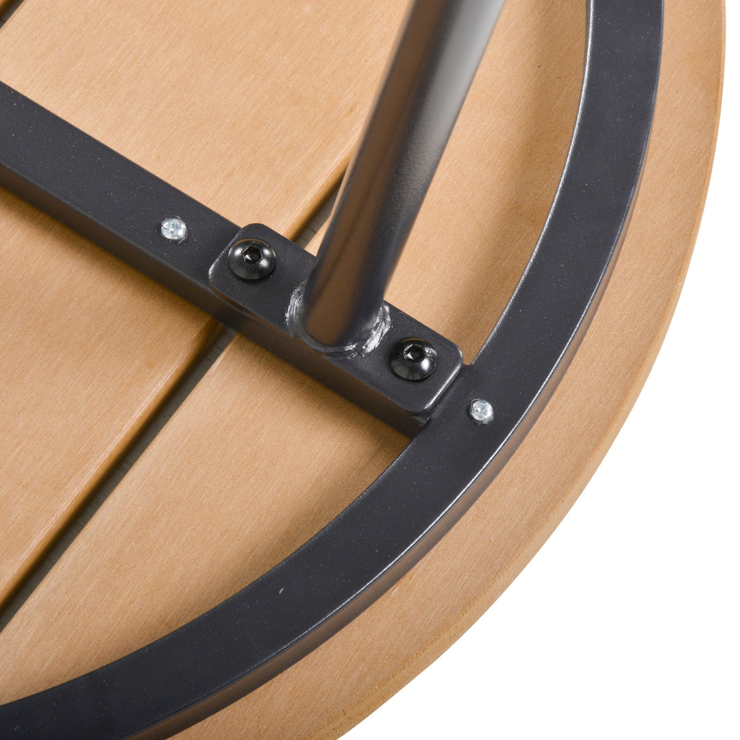 Round Outdoor Side Table Adjustable Leg Pads Garden Table 49 x 49 x 48