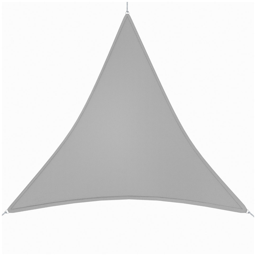 MCL 4x4x4m Triangle Sun Shade Sail, Outdoor UV Protection HDPE Canopy, Patio Deck Shelter with Steel Rings and Ropes, Grey