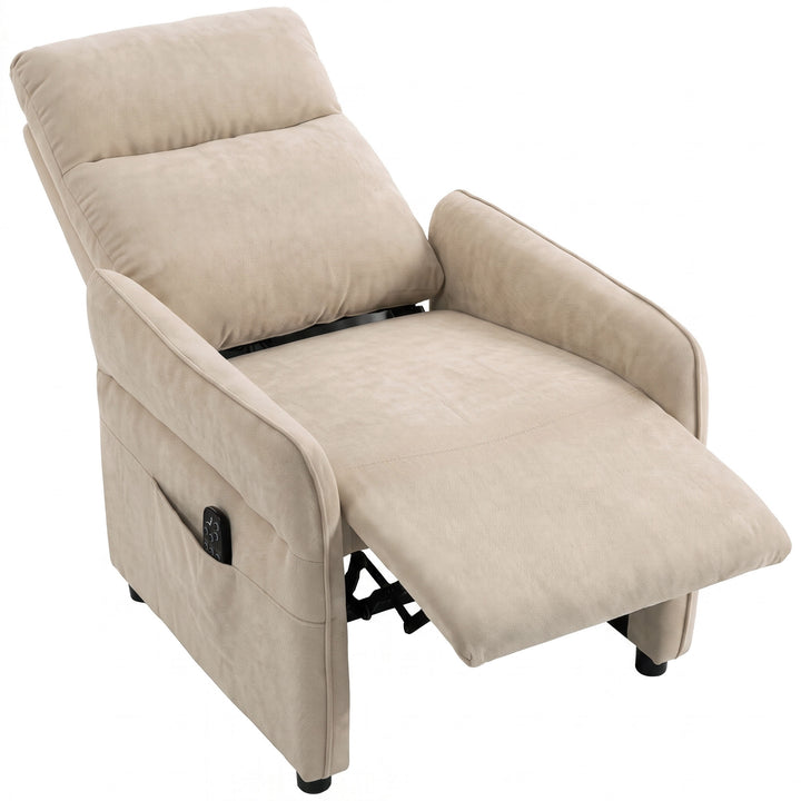 Recliner Armchair, Push Back Recliner Chair with Massage &amp; Heat - Beige