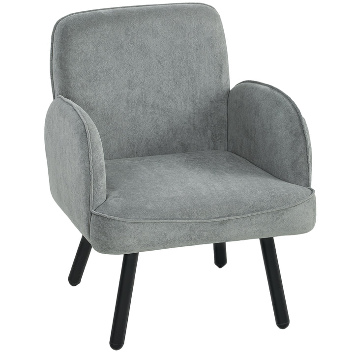 Lounge Chair Velvet Upholstered Armchair with Spring Cushion for Livin