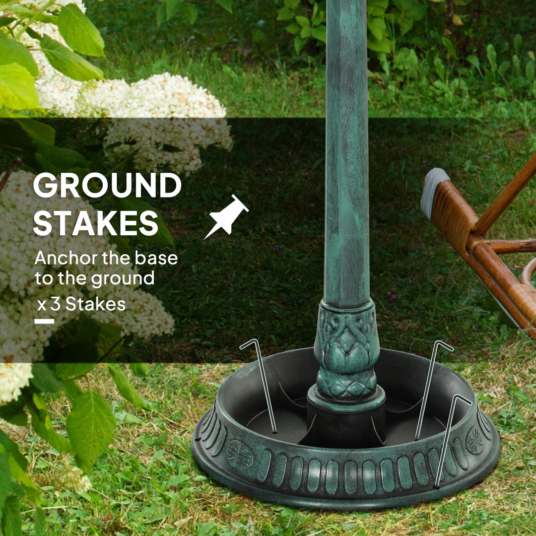 3-in-1 Garden Bird Bath, Freestanding Birdbath with Large Water Basin,