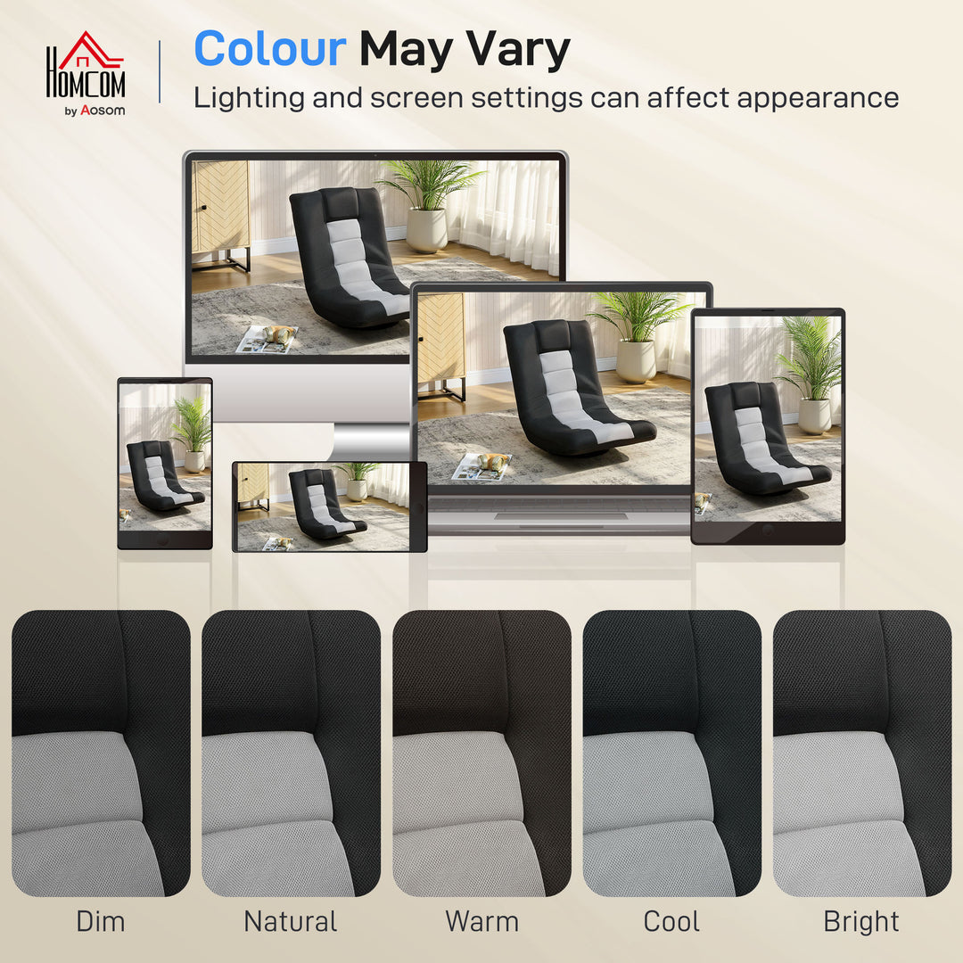 Floor Chair, Folding Floor Sofa with Adjustable Backrest, Wide Seat, Swivel Base