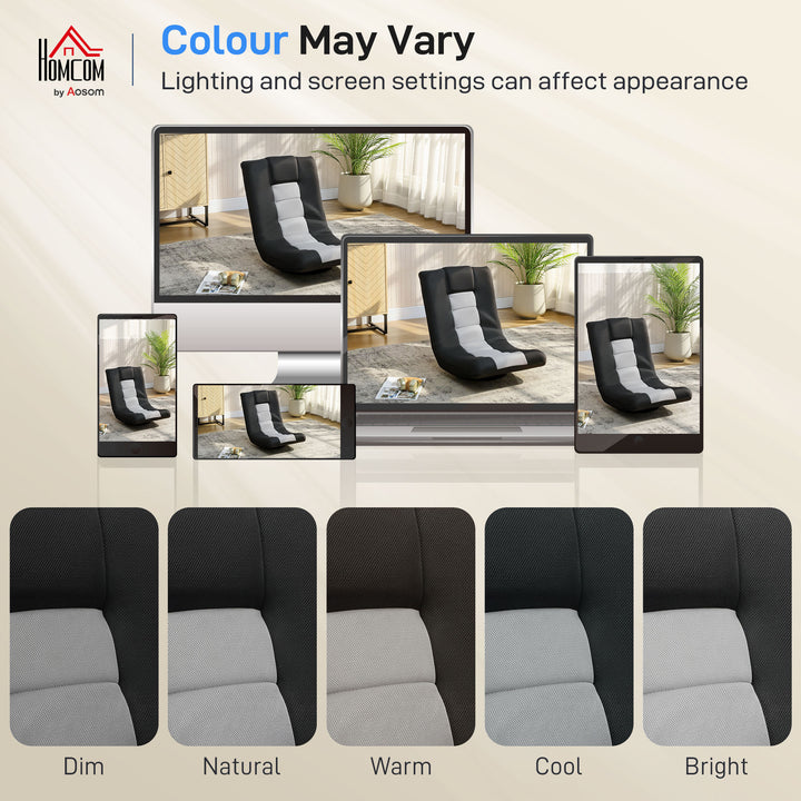 Floor Chair, Folding Floor Sofa with Adjustable Backrest, Wide Seat, Swivel Base