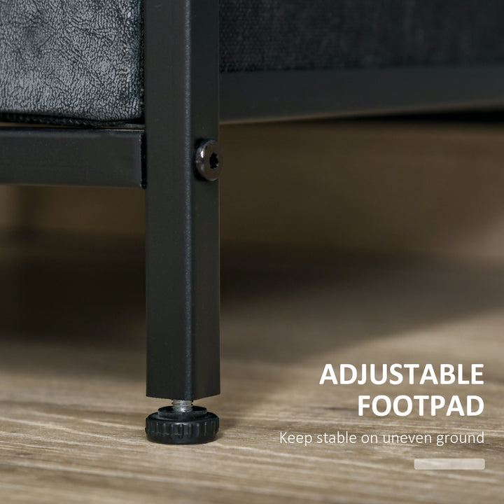 MCL Bedside Table, Nightstand with Non-Woven Fabric Drawer, Side Table, End Table for Living room, Bedroom, Rustic Brown