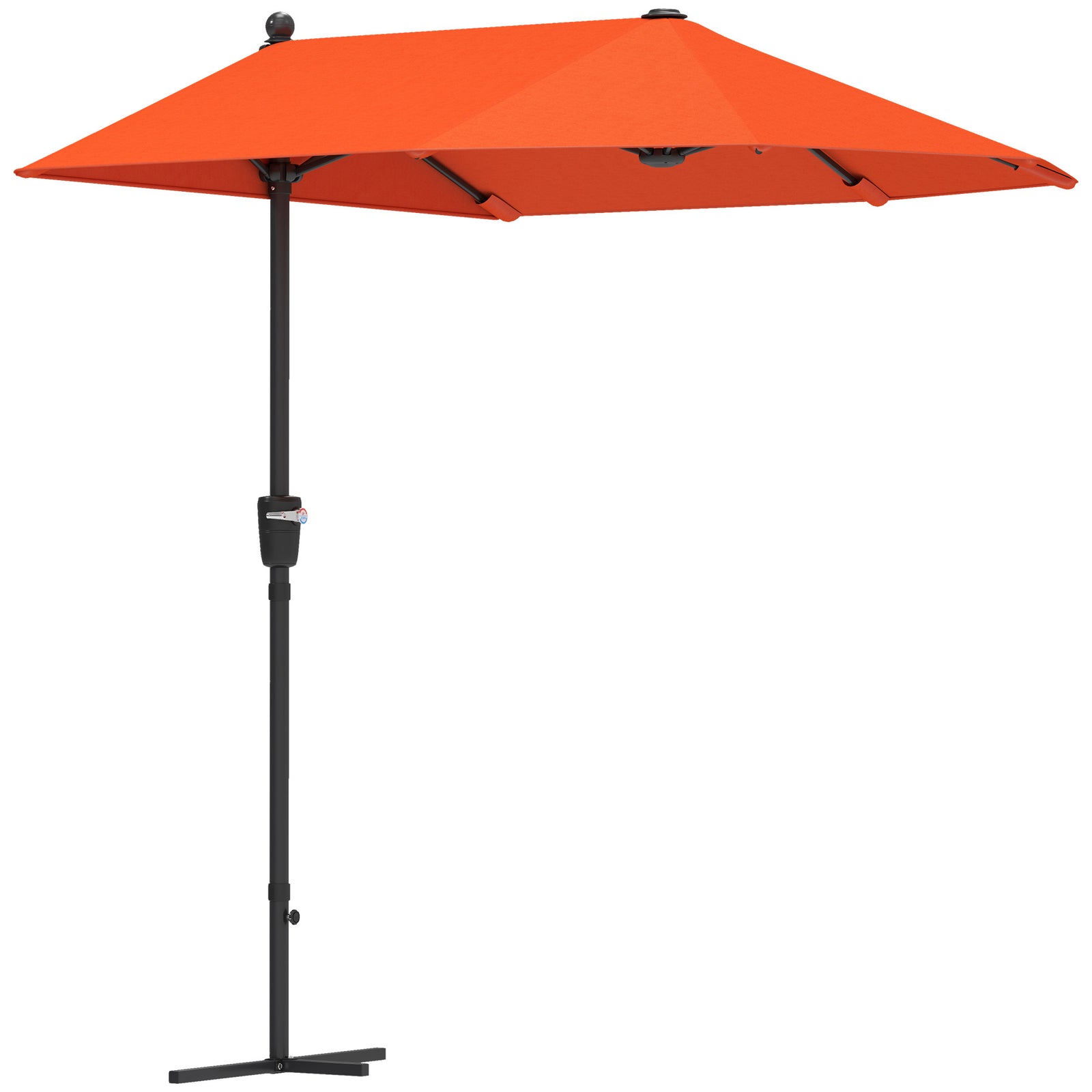 2m Half Parasol Umbrella - Orange