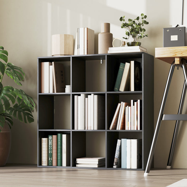 Nine-Cube Storage Shelf - Black