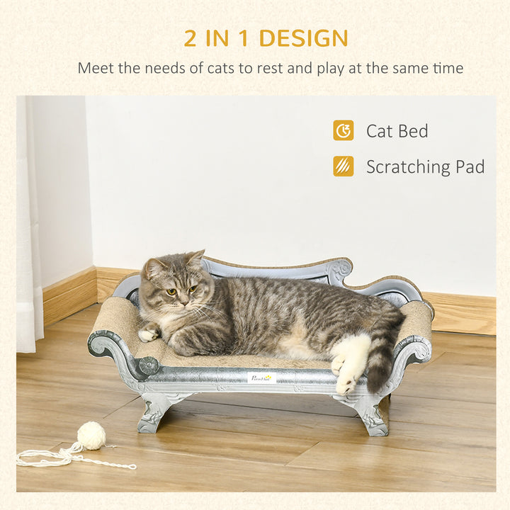 Cat Scratching Board Cardboard Cat Scratchers Lounger, 60 x 29 x 26.5cm