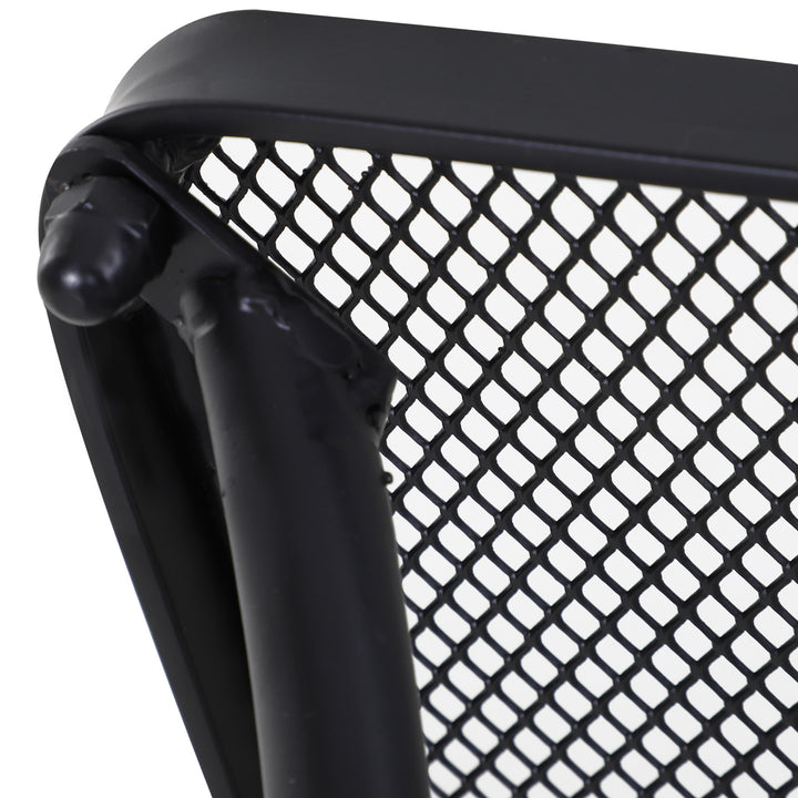 MCL Square Garden Metal Bistro Table Outdoor Patio Coffee Side Desk - Black 45L X 45W X 50H CM