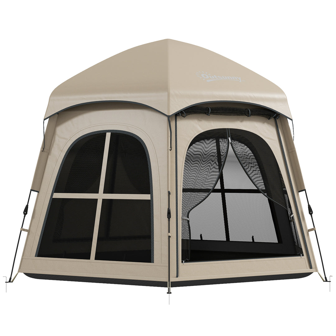 Pop Up Tent 3000mm Waterproof Instant Camping Tent 3-4 Person with 2 D