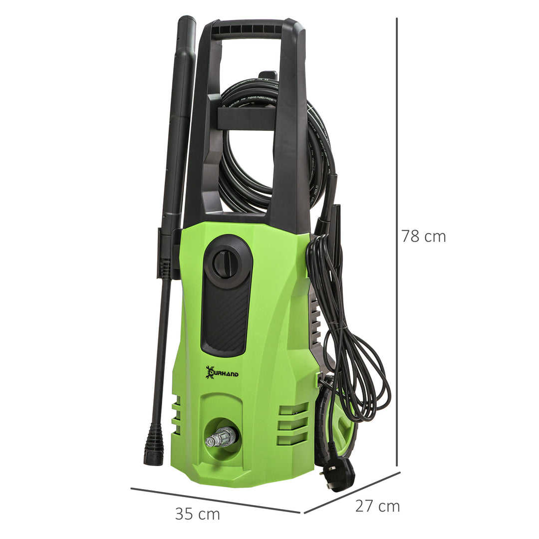 DURHAND 1800W High Pressure Washer, 150 Bar Pressure, 510 L/h Flow, High-Performance Portable Power Washer Jet Wash Cleaner for Garden | Aosom UK