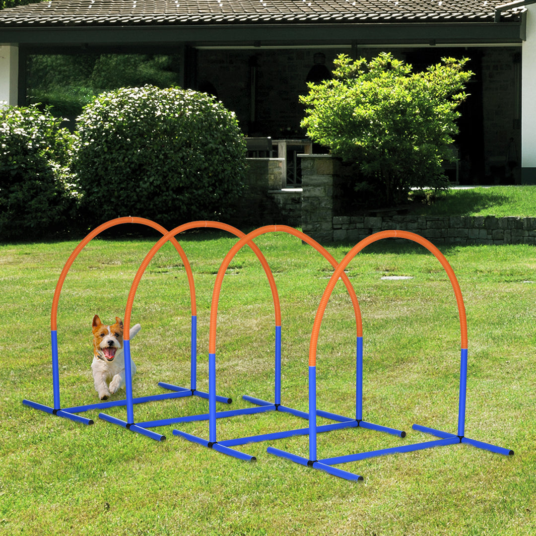 PawHut 4PCs Portable Dog Agility Equipment Blue | Aosom UK