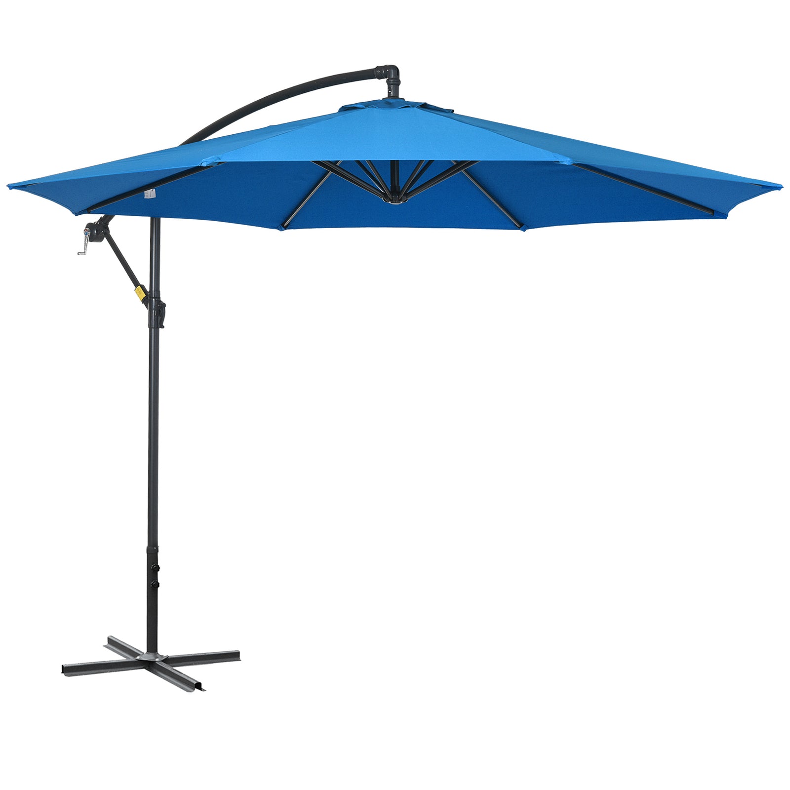 3(m) Offset Cantilever Parasol, with Cross Base - Blue