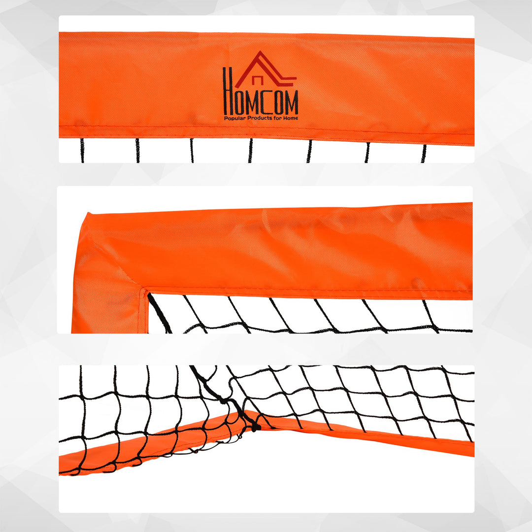 Set of 2 Football Goal Net 6 x 3 ft Foldable Outdoor Sport Training Teens Adults Football with Carrying Bag Orange