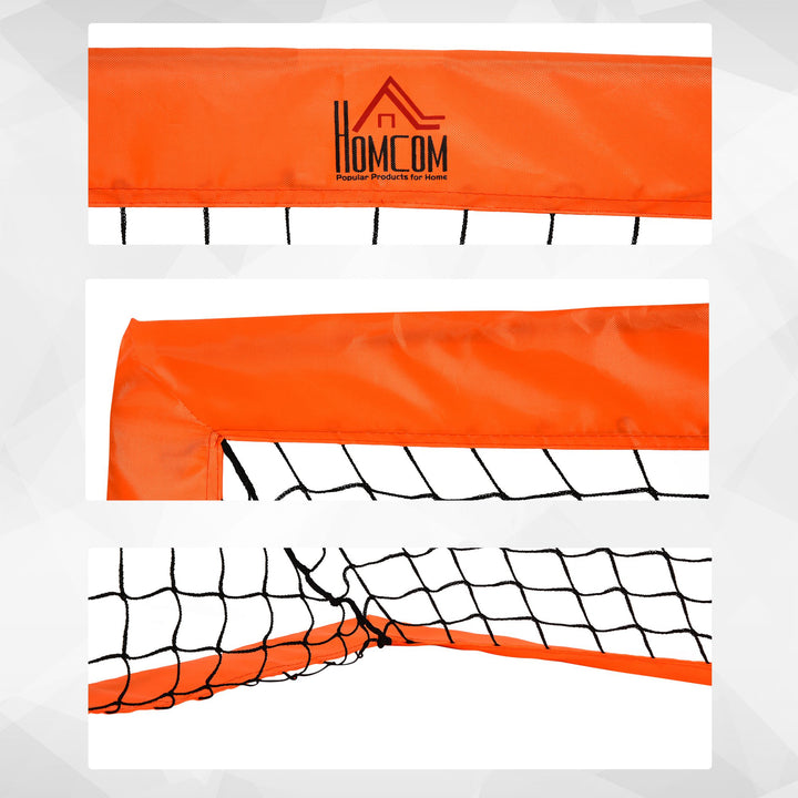 Set of 2 Football Goal Net 6 x 3 ft Foldable Outdoor Sport Training Teens Adults Football with Carrying Bag Orange